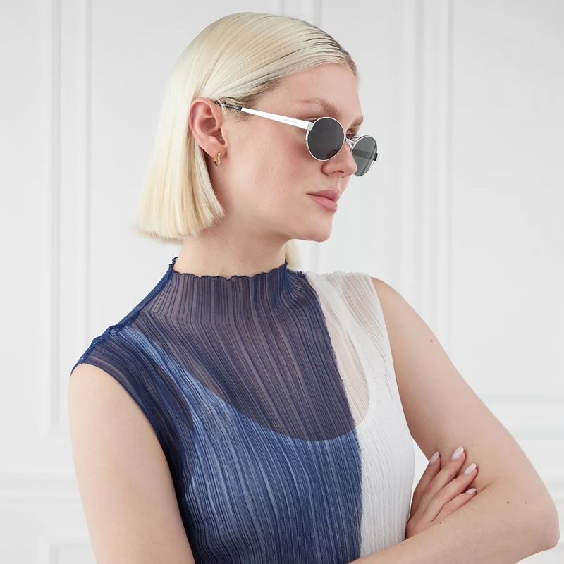 Saint Laurent Zonnebril SL 692-002 Silver-Silver-Grey(Image 2)