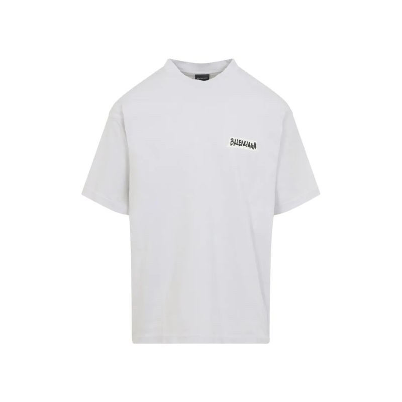 Balenciaga T-shirt Graphic Text White Short-Sleeve T-Shirt White