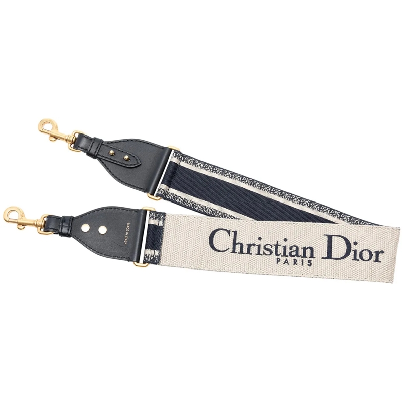 Christian Dior Schultertasche Embroidered Canvas Logo Shoulder Strap blau