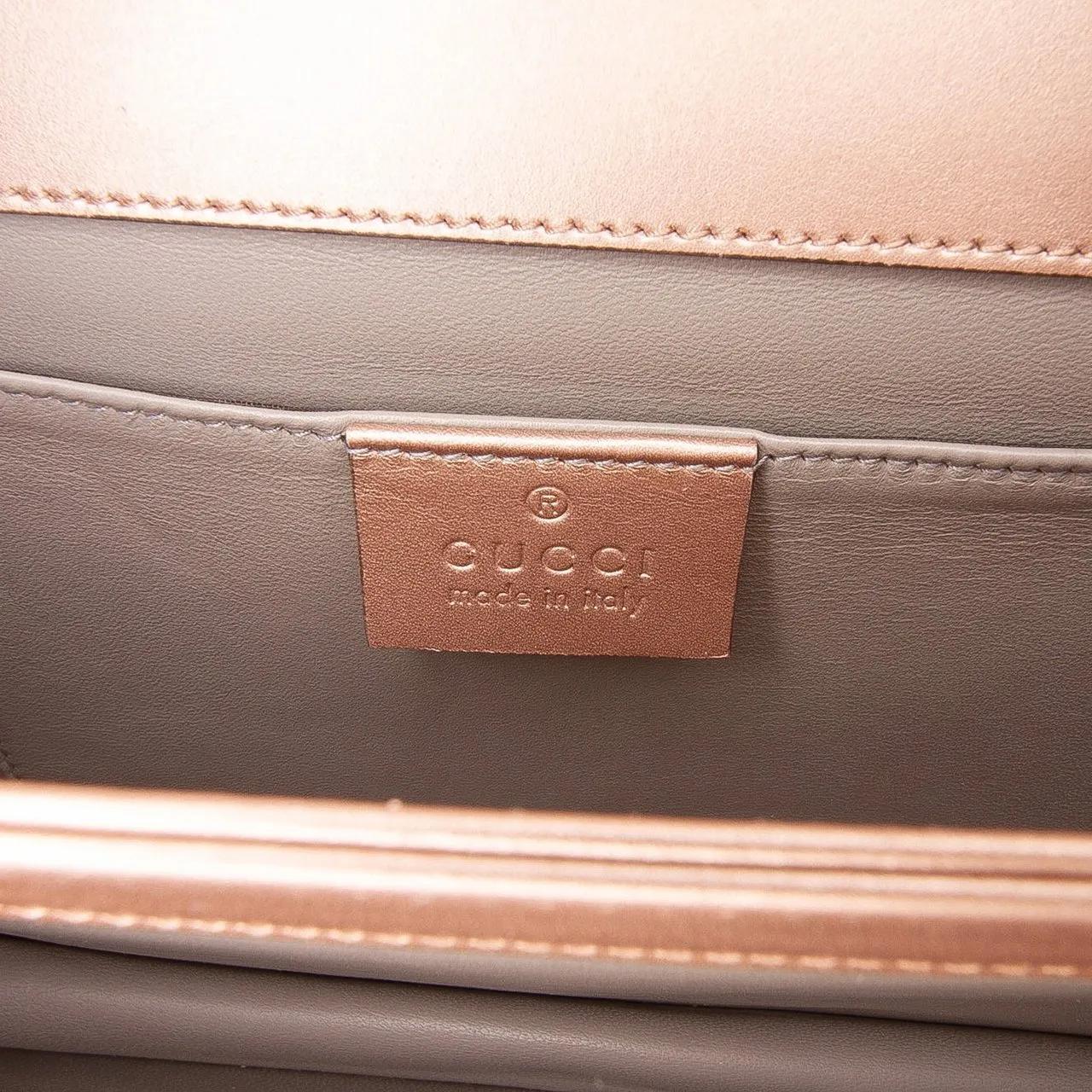 Thumbnail - Gucci Hobo Bags - Metallic Leather Crystal Embellished Broadway Clut - Gr. unisize - in Gold - für Damen