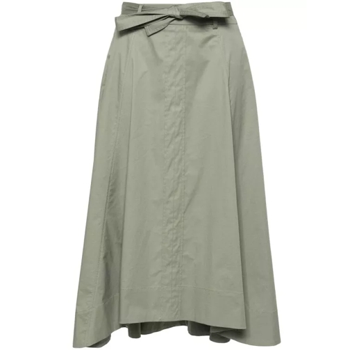 Peserico Twill Khaki Midi Skirt Green 