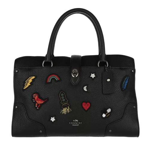 Coach Embroidered Mercer 30 Satchel Black Tote