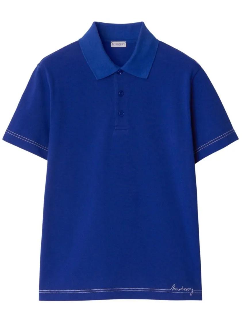 Thumbnail - Burberry - Royal Blue Polo Shirt - Größe S - blau
