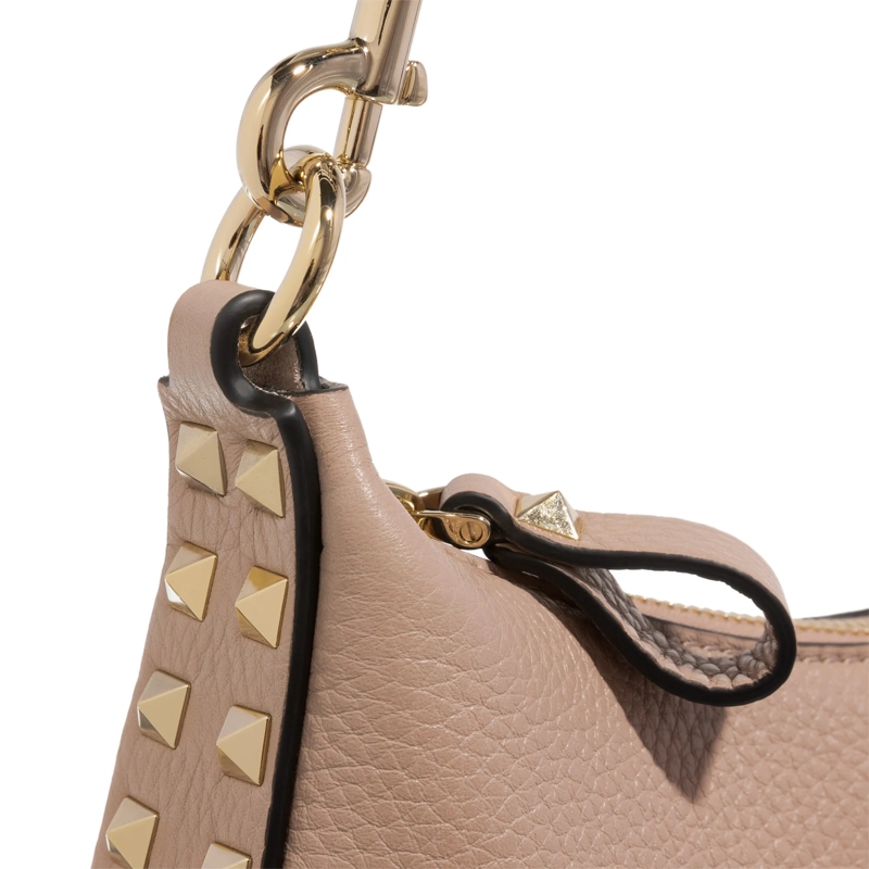 Valentino Garavani Hobo Bag Small Hobo Rockstud Poudre(Image 5)