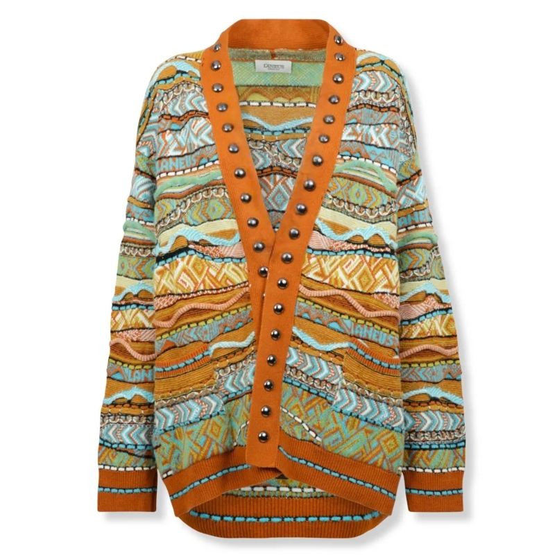 Laneus Strickjacke Button-Down Knitted Cardigan With Classic Design Orange
