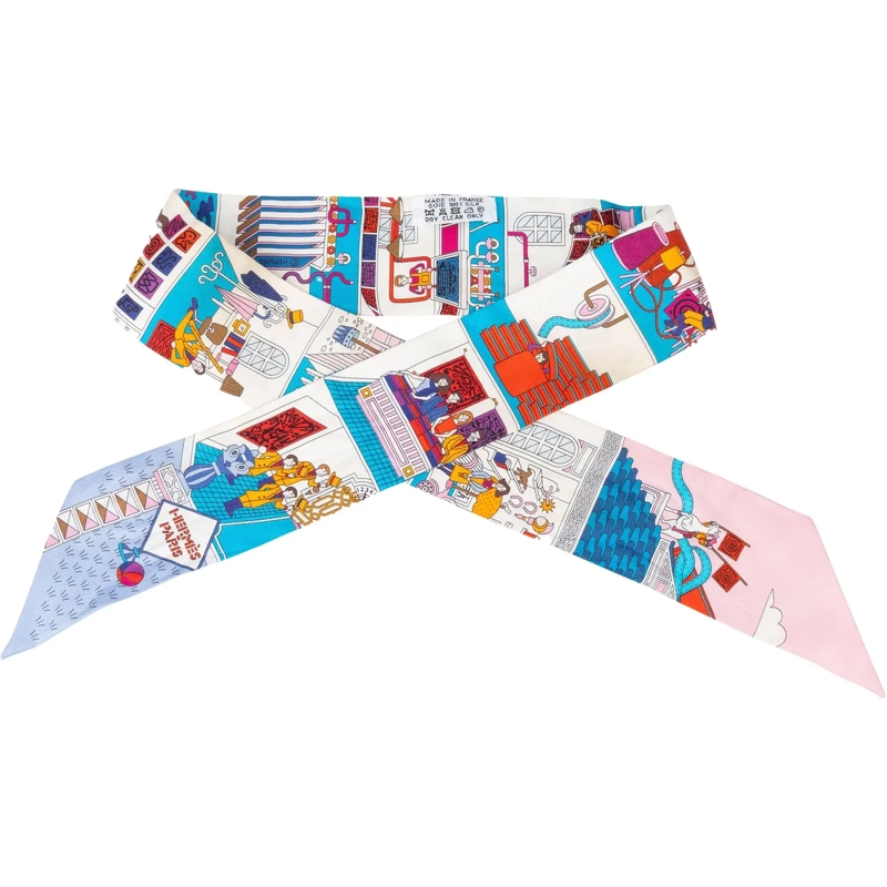 Hermès Wollschal Hermes Silk La Mansion Twilly Scarf Tuch rot