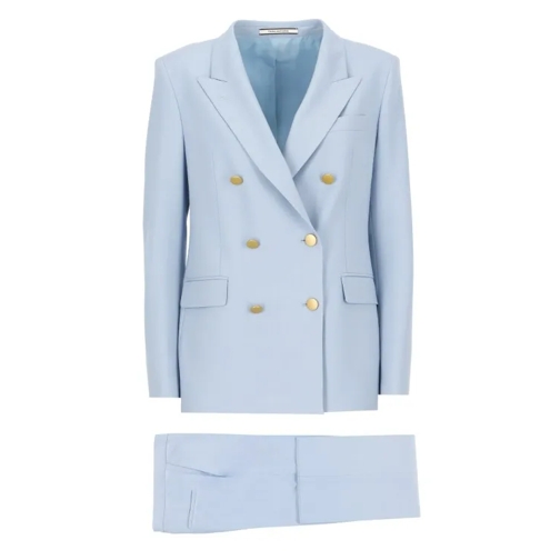 Tagliatore Light Blue Virgil Wool Blend Twopiece Suit Blue 