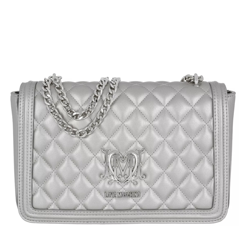 Love Moschino Logo Quilted Chain Crossbody Bag Argento Sac à bandoulière