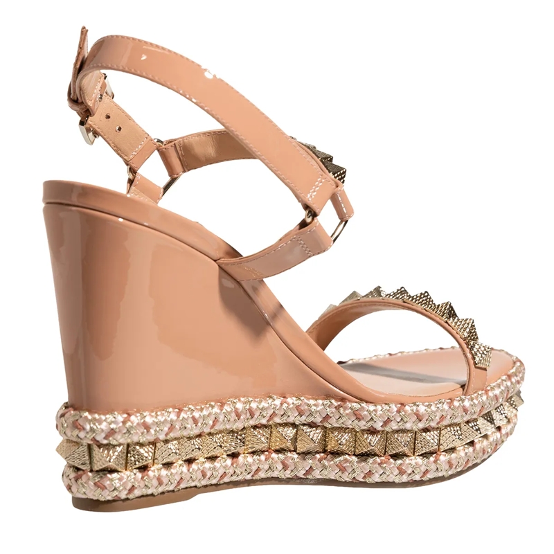 Christian Louboutin Sandaletten mit Absatz Pyraclou Espadrilles Cork Blush(Image 4)