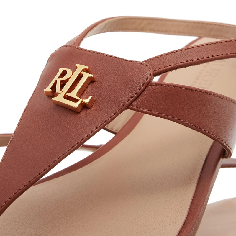 Lauren Ralph Lauren Sandalen Everley Sandals Flat Sandal Lauren Tan(Image 5)