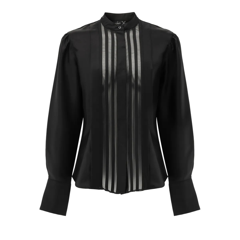 VAN LAACK Bluse Bluse Modern Fit Uni schwarz