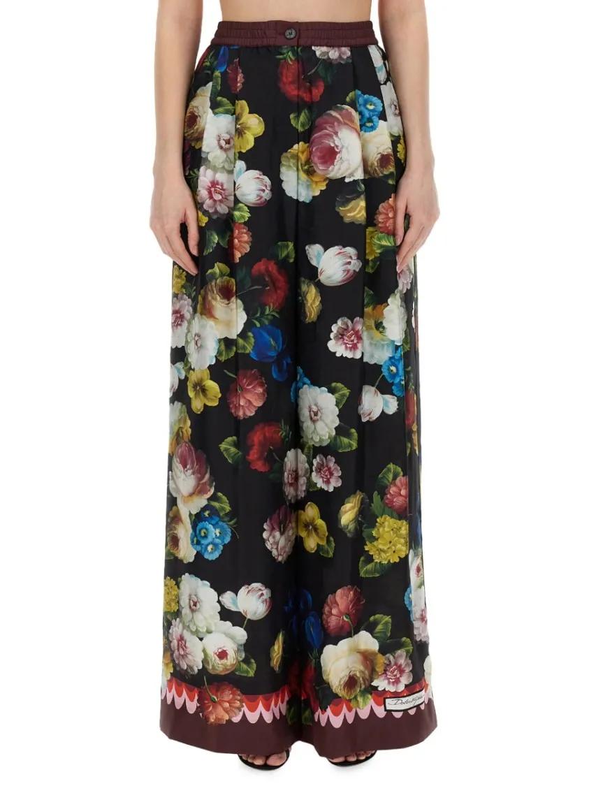 Thumbnail - Dolce&Gabbana - Pants With Floral Print - Größe 42 - bunt