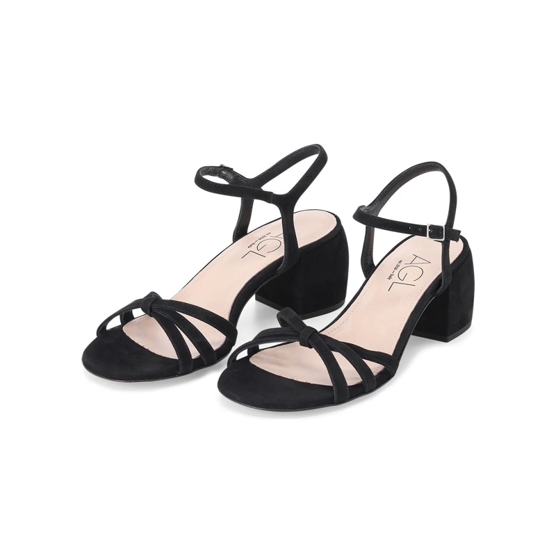 Agl Schnürschuhe Pumps aus Veloursleder schwarz