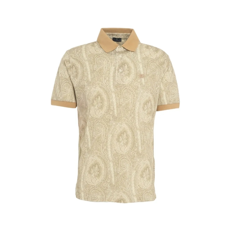 Etro Polo shirt Paisley Print Polo With Traditional Collar Neutrals