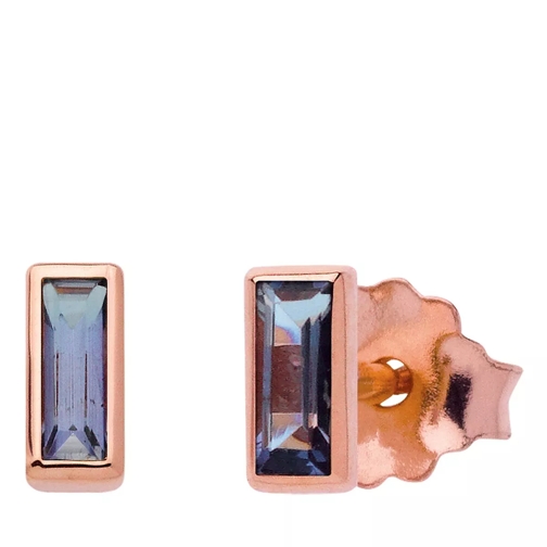 Indygo Seoul Earrings Iolite Rose Gold Blue Orecchini a bottone