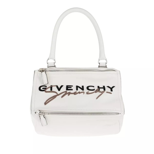 Givenchy Pandora Logo Tote Bag Leather White Rymlig shoppingväska