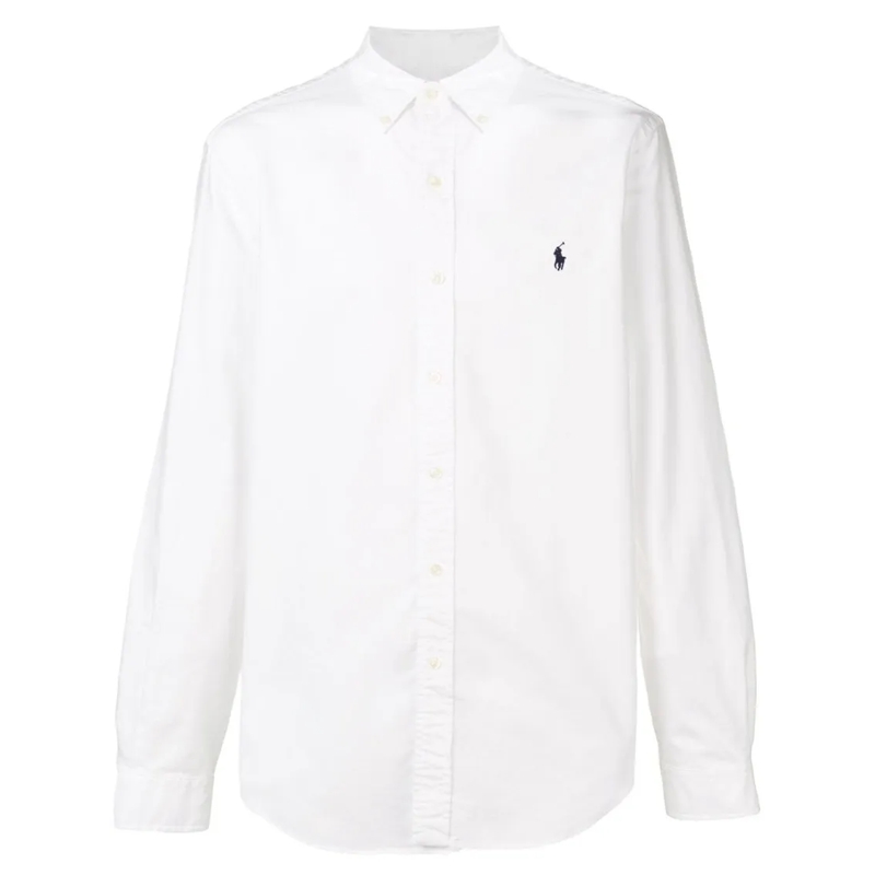 Polo Ralph Lauren Hemd Garment-Dyed Cotton Oxford Shirt With Embroidered  White