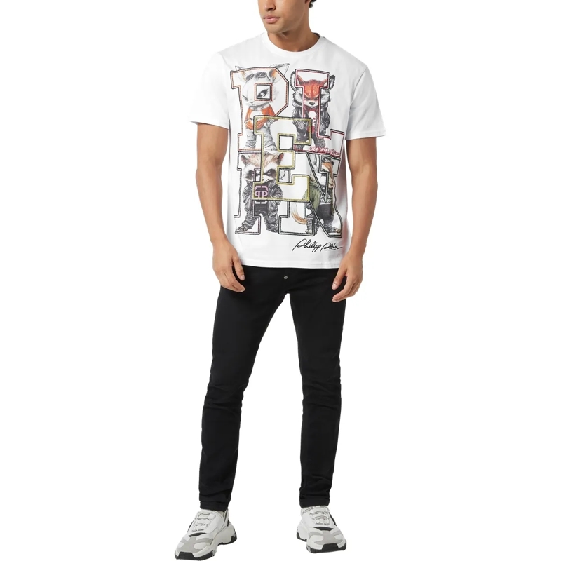 Philipp Plein T-Shirt T-Shirt Rundhalsausschnitt Ss College weiss(Image 4)