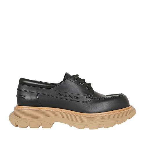 Alexander McQueen Schnürschuhe Calfskin Lace-Up Shoes With Oversized Rubber Black