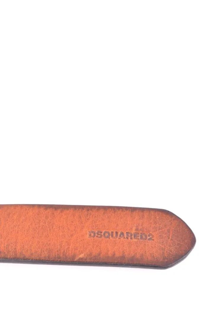 Thumbnail - Dsquared2 Gürtel - Slim Brown Leather Belt With Brass Buckle - Gr. L - in Braun - für Damen
