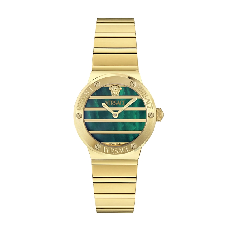 Versace Quarzuhr Quarz-Analoguhr Greca Logo Pearl gold