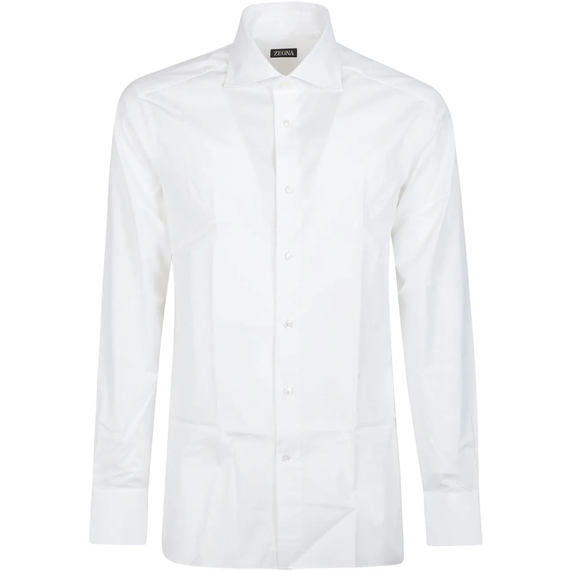 Zegna Legeres Oberteil Lux Tailoring Long Sleeve Shirt White weiß