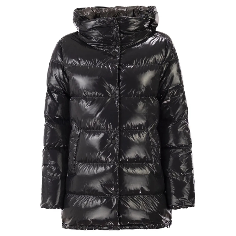 Herno  Glossy Nylon Down Jacket Black