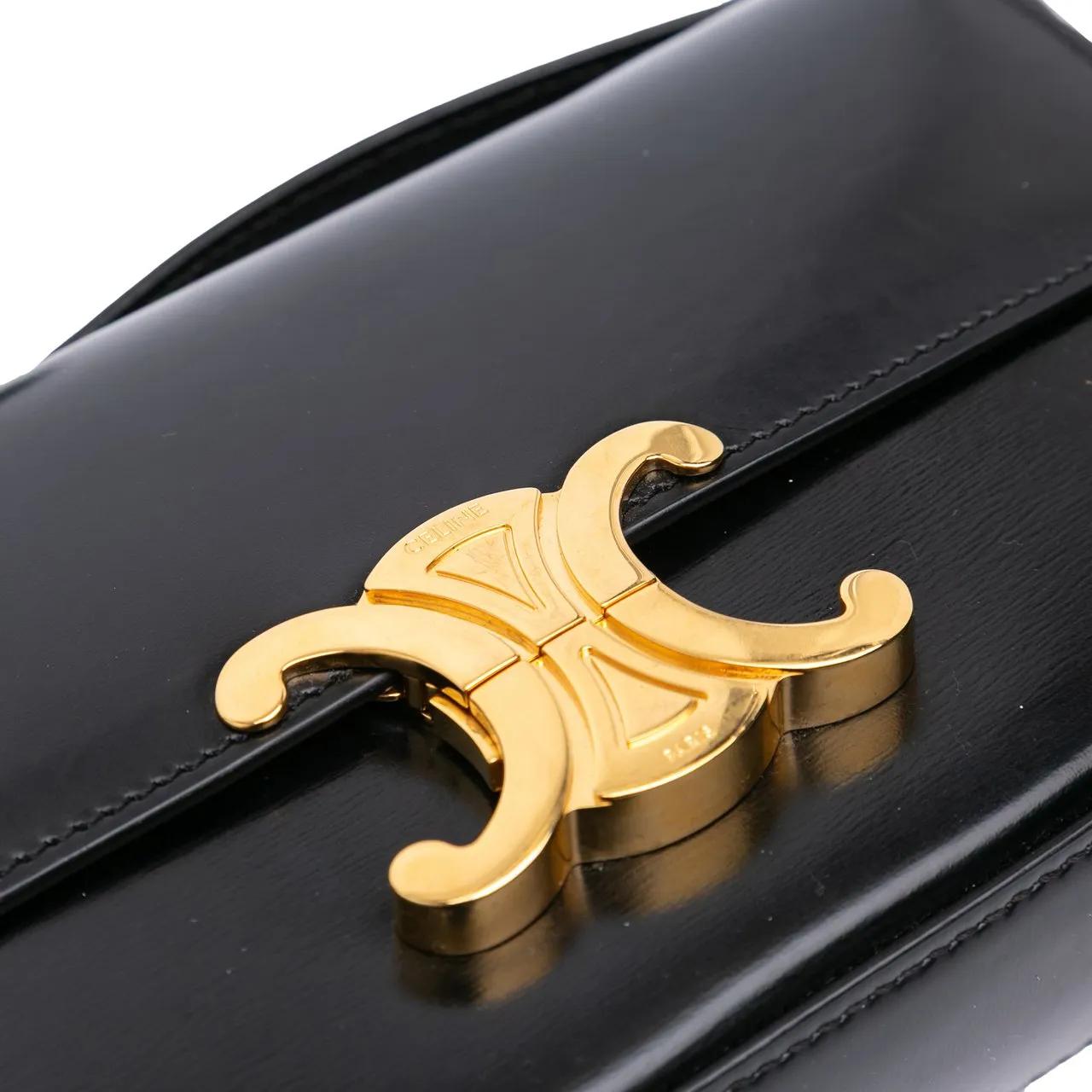 Thumbnail - Celine Hobo Bags - Shiny Calfskin Claude Shoulder Bag - Gr. unisize - in Schwarz - für Damen