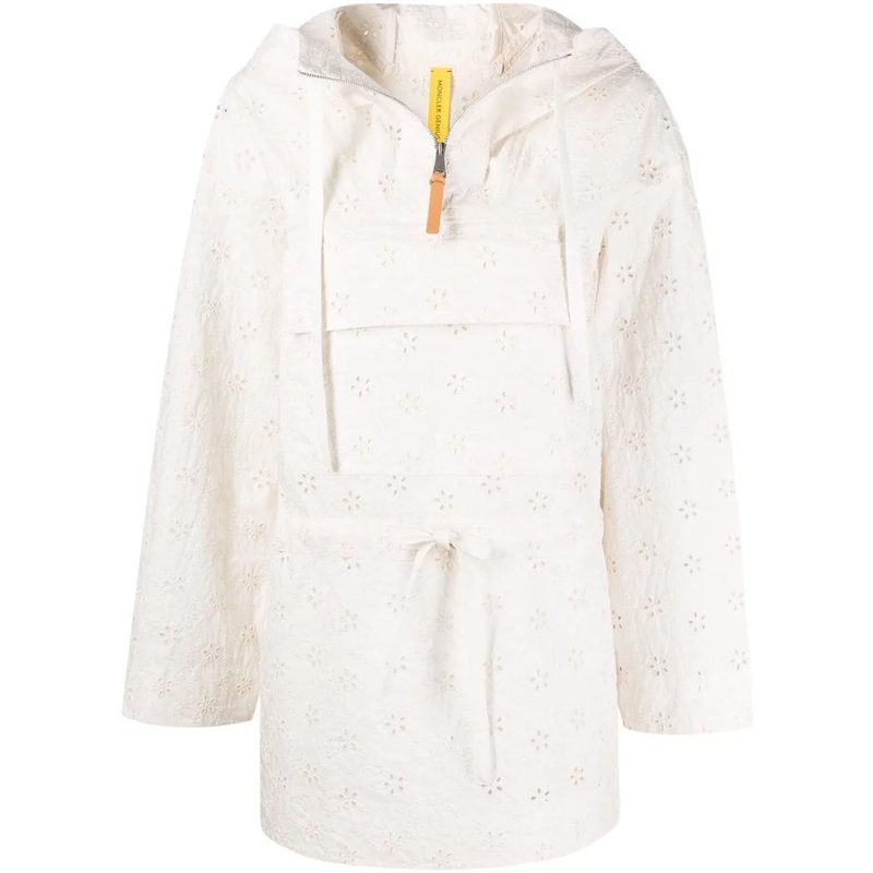 Moncler Übergangsjacke 2  Genius 1952 Asnen Broderie Anglaise Cape weiß