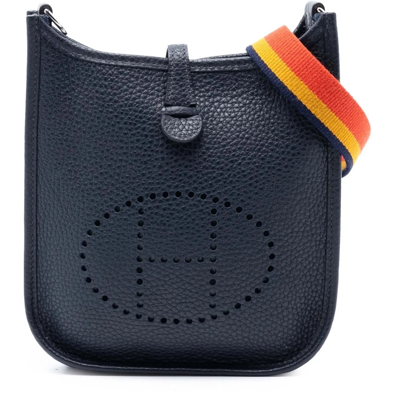 Hermès Schultertasche Clemence Evelyne TPM blau