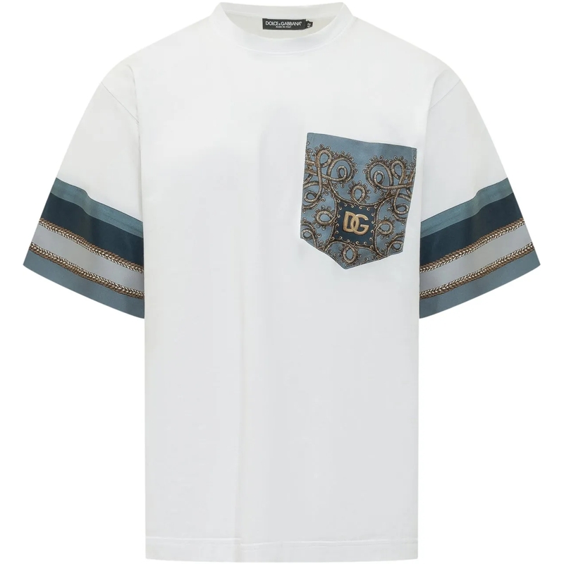 Dolce&Gabbana T-shirt T-Shirt Manica Corta con Taschino weiß