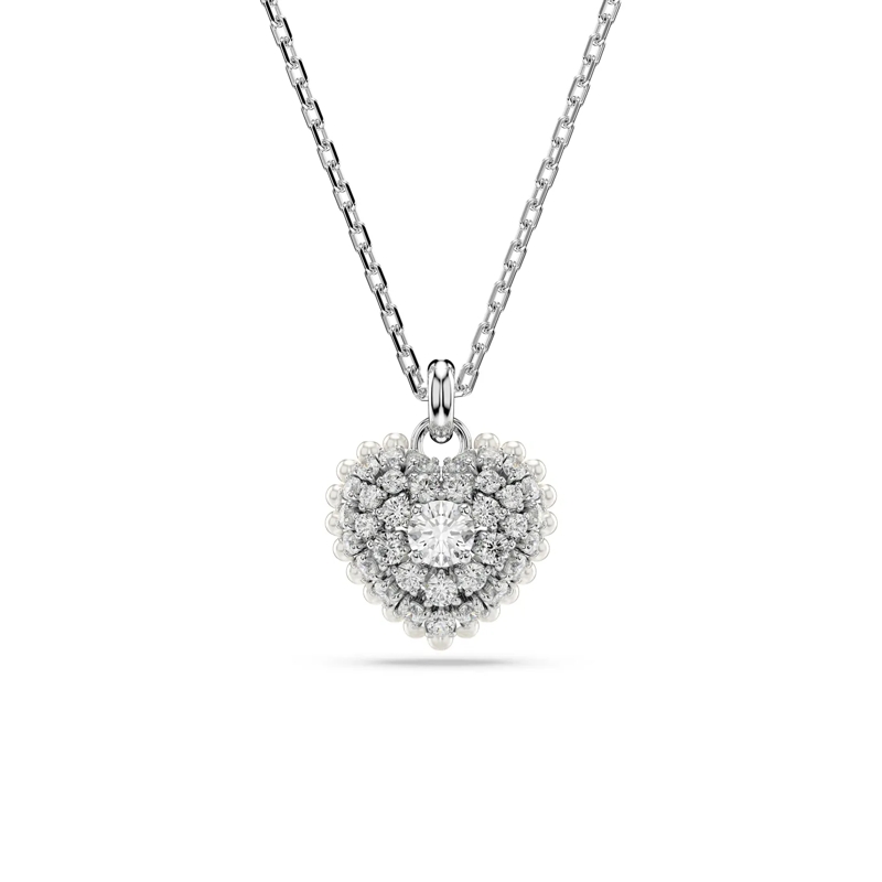 Swarovski Mittellange Halskette Hyperbola pendant, Heart, Rhodium plated White (Image 2)