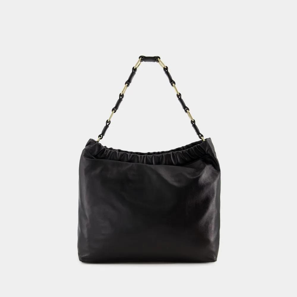 Anine Bing Hobo bags Kate Shoulder Bag Leather Black in zwart