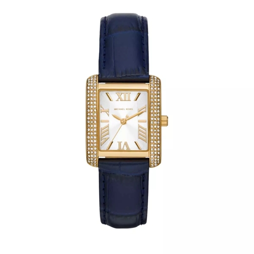 Michael Kors Emery Three-Hand Croco Leather Watch Navy Quartz Horloge