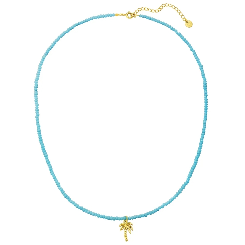 Glanzstücke München Mittellange Halskette Sterling Silber Halskette Palme gold(Image 2)