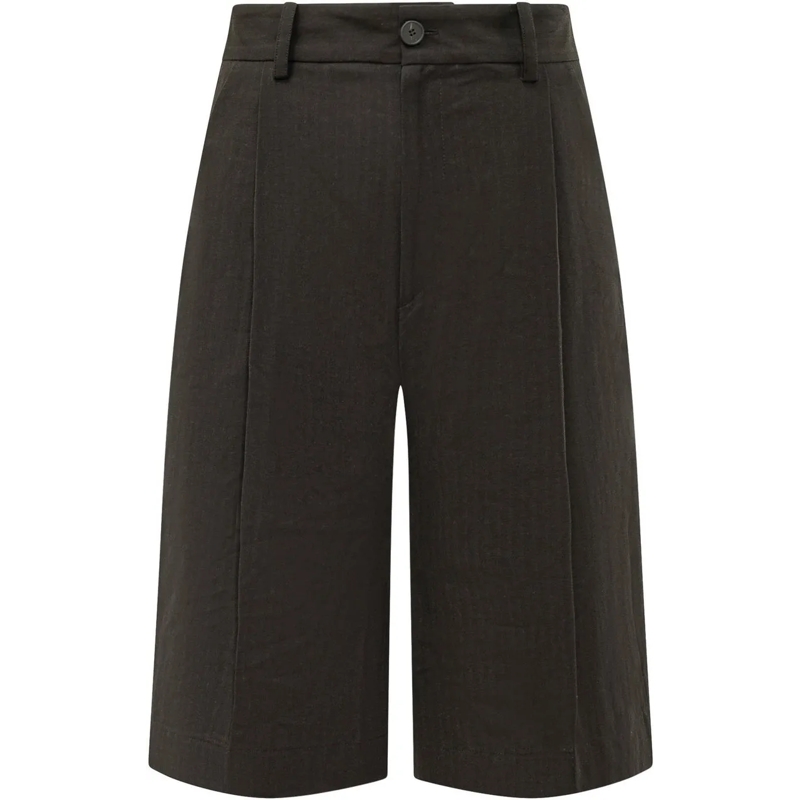 Studio Nicholson Shorts Bermuda al Ginocchio con Chiusura Frontale dunkelgrau