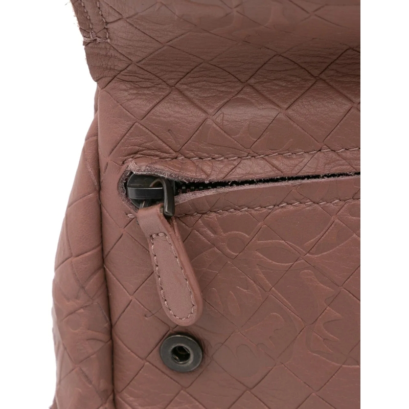 Bottega Veneta Schultertasche Small Calfskin Intrecciomirage Embossed Butterfly  rose