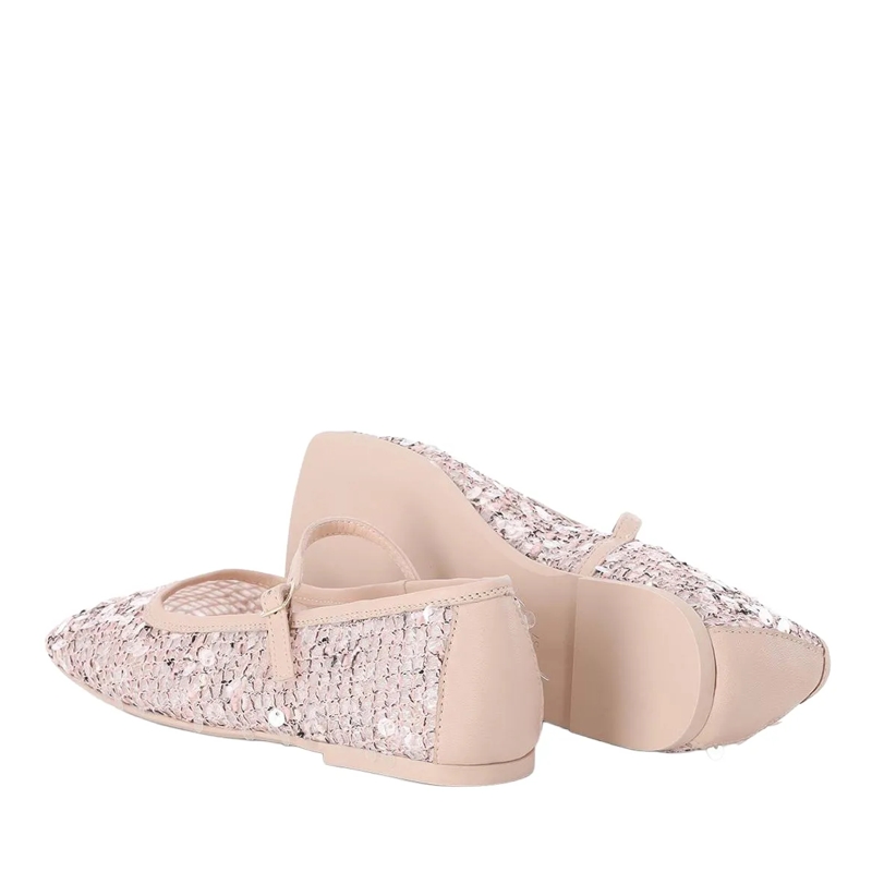 Agl Schnürschuhe Ballerinas Ceramic Mary Jane mit Pailletten pink(Image 3)