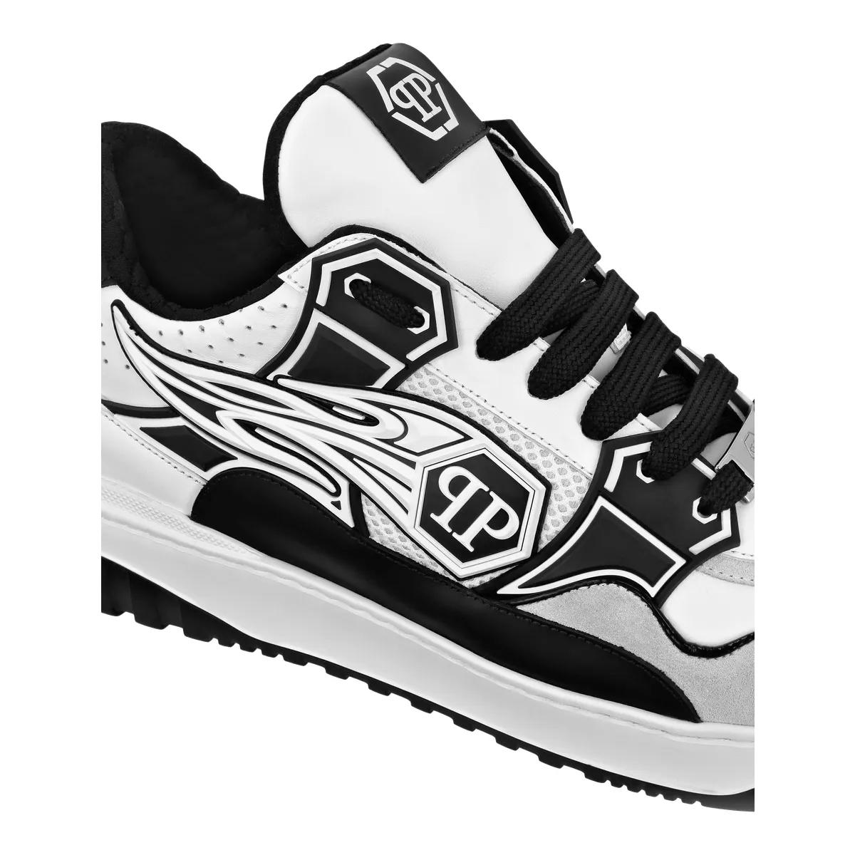 Thumbnail - Philipp Plein Low-Top Sneaker - Mix Leather Lo-Top Sneakers Strass Hexagon - Gr. 41 (EU) - in Weiß - für Damen