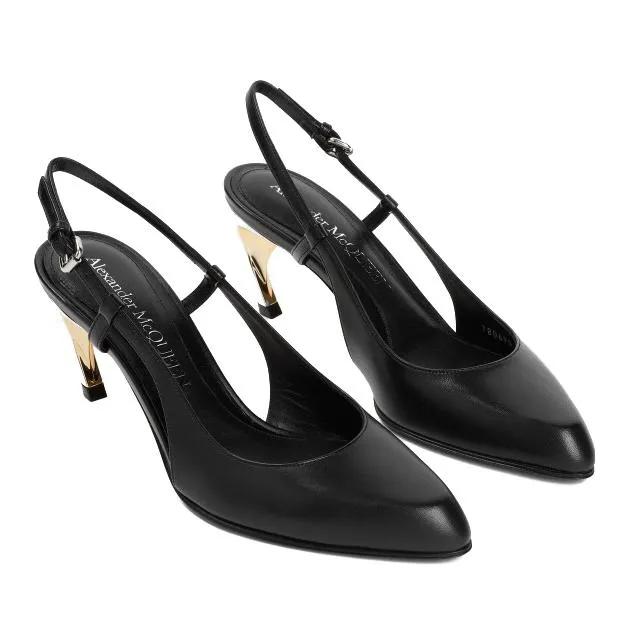 Alexander McQueen Pumps & High Heels - Black Silver Gold Leather Pumps - Gr. 37,5 (EU) - in Schwarz - für Damen