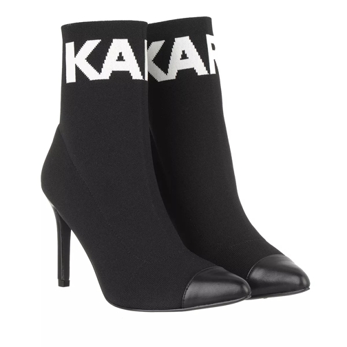 Karl Lagerfeld PANDORA High Knit Collar Ankle Black Knit Ankle Boot