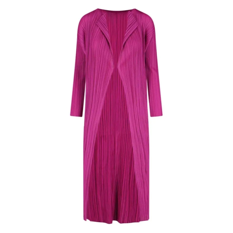 ISSEY MIYAKE PLEATS PLEASE Overgangsjas Pleated Design Women's Jacket With Modern Silhouet Pink