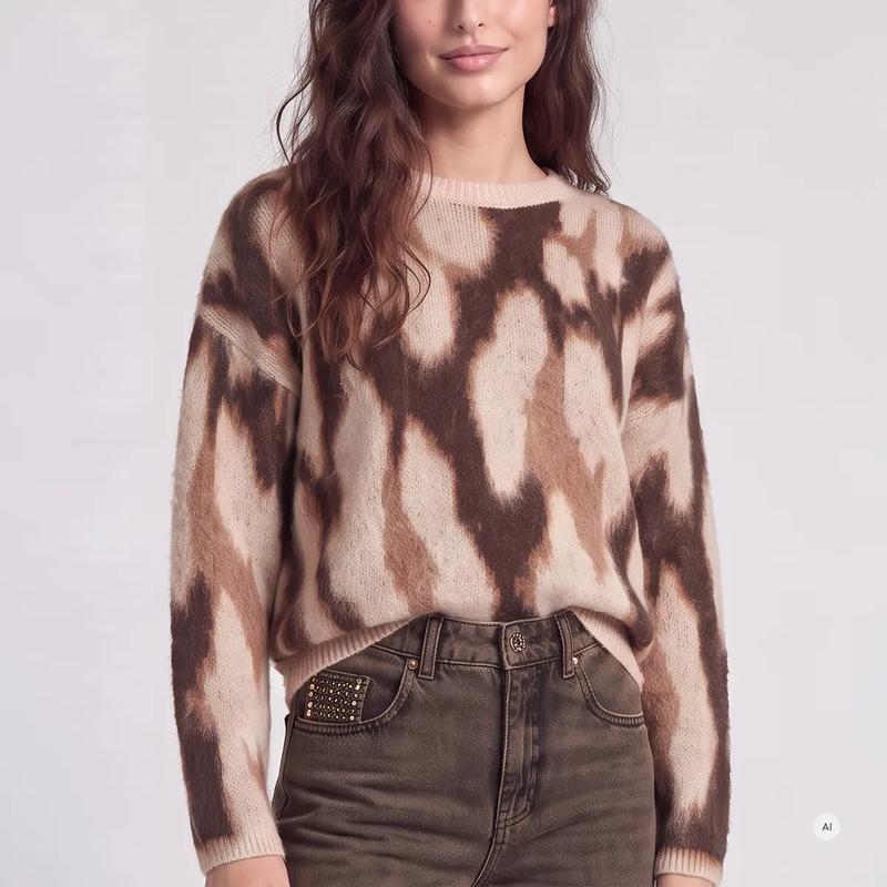 Marc Aurel Pullover Pullover- Rundhals- Kontrastfarbene Rippenabsch rose(Image 3)