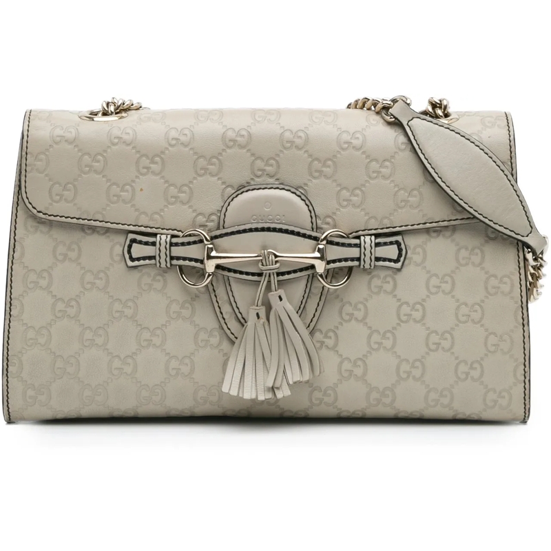Gucci Schultertasche Medium Guccissima Emily Shoulder Bag weiß