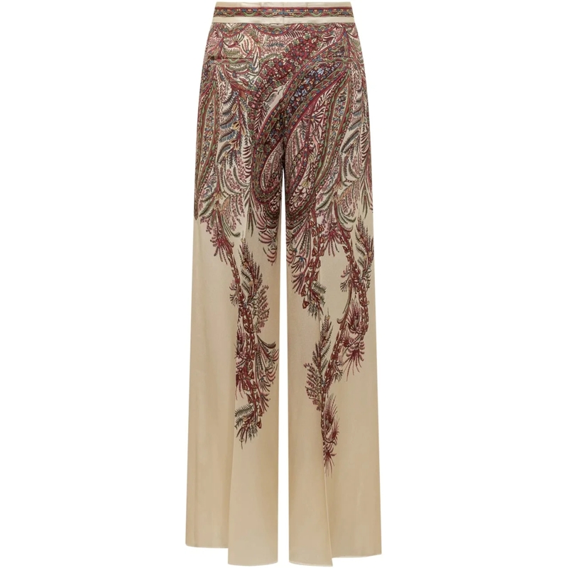 Etro Hose Etro Pantaloni Palazzo in Seta con Stampa Paisley mehrfarbig(Image 2)