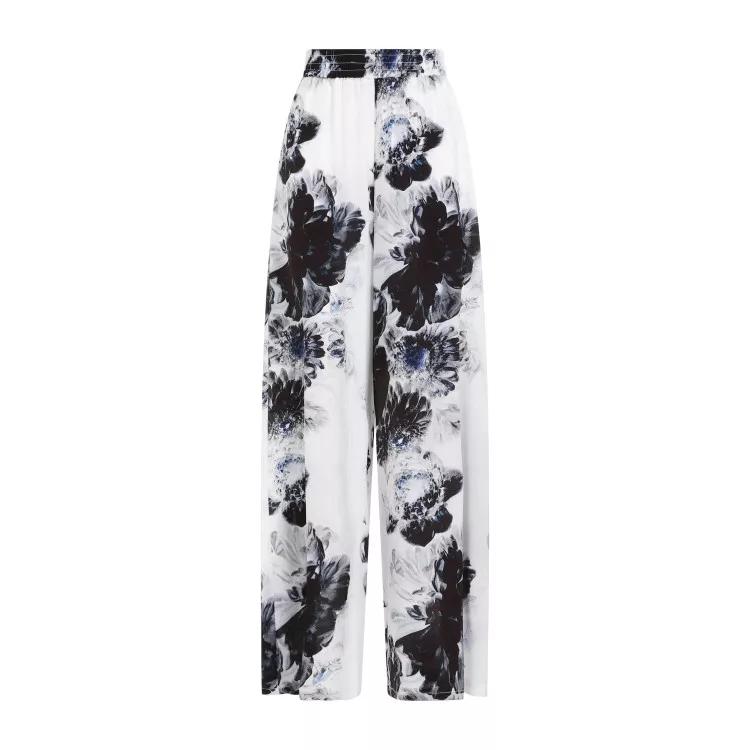 Alexander McQueen - Ink Silk Pants - Größe 38 - weiß