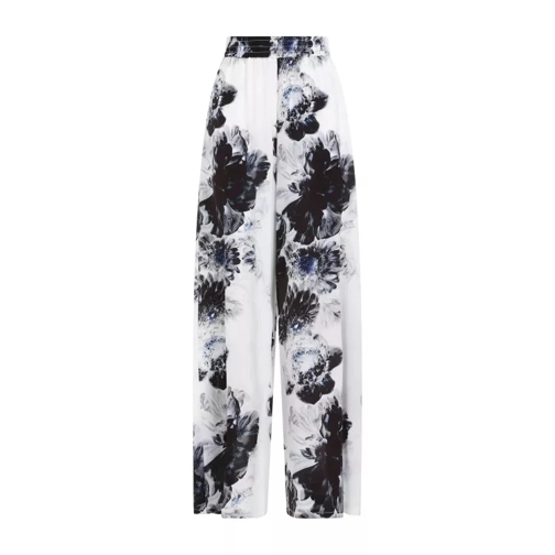 Alexander McQueen Ink Silk Pants White 