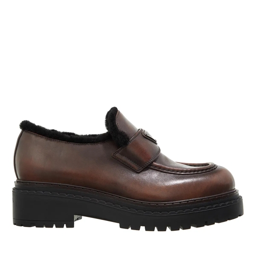 Prada Loafer Logo Loafers Dark Brown