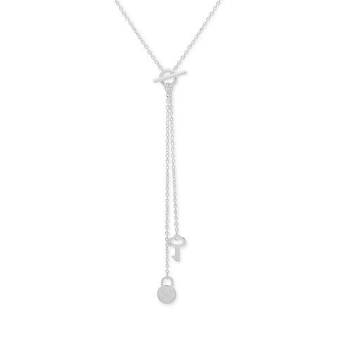 Lauren Ralph Lauren Necklace 17 Charm Lariat Silver Kurze Halskette