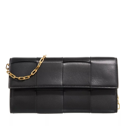 Bottega Veneta Cassette Wallet With Chain Black Portemonnaie mit Überschlag